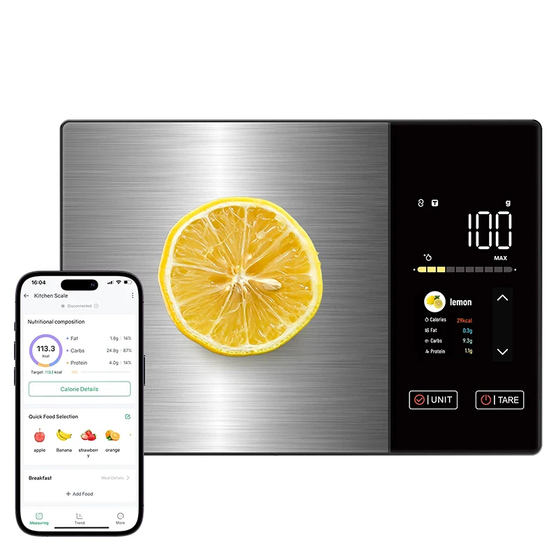 

Stainless Steel 5kg Calorie Tracking Electronic Weight Scale for Smart Digital Kitchen Scale Nutrition Battery Household