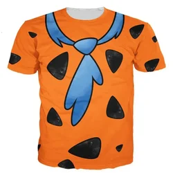 YX GIRL Fred Flintstone Shirt T-Shirt Space Paint Print Good Quality Hip Hop T-Shirt Quick Dry Summer Tops Party Shirt