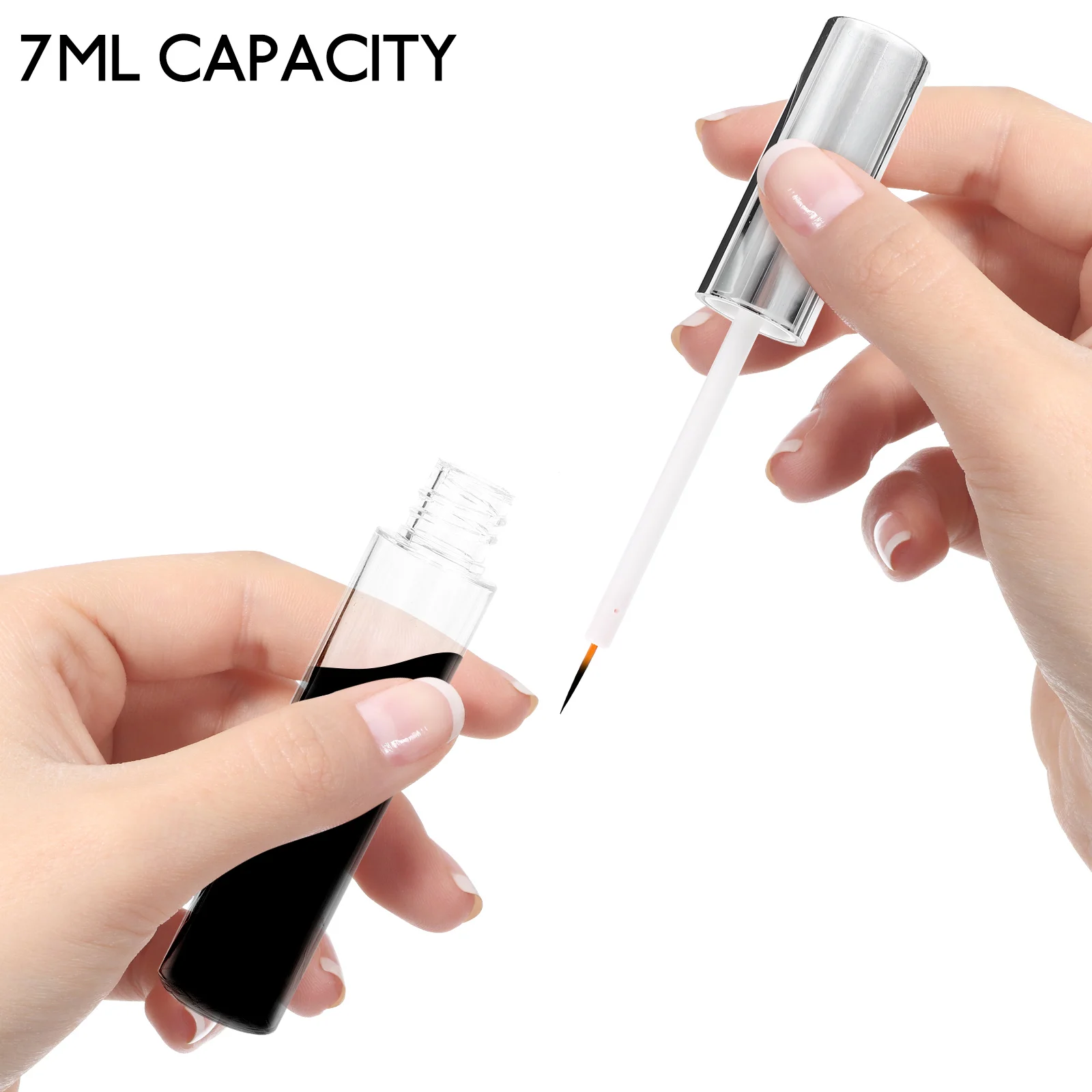 5 ชิ้นแปรงอายไลเนอร์ Vials หลอดมาสคาร่าขวดเปล่าสําหรับน้ํามันหอมระเหยพร้อมไม้กายสิทธิ์