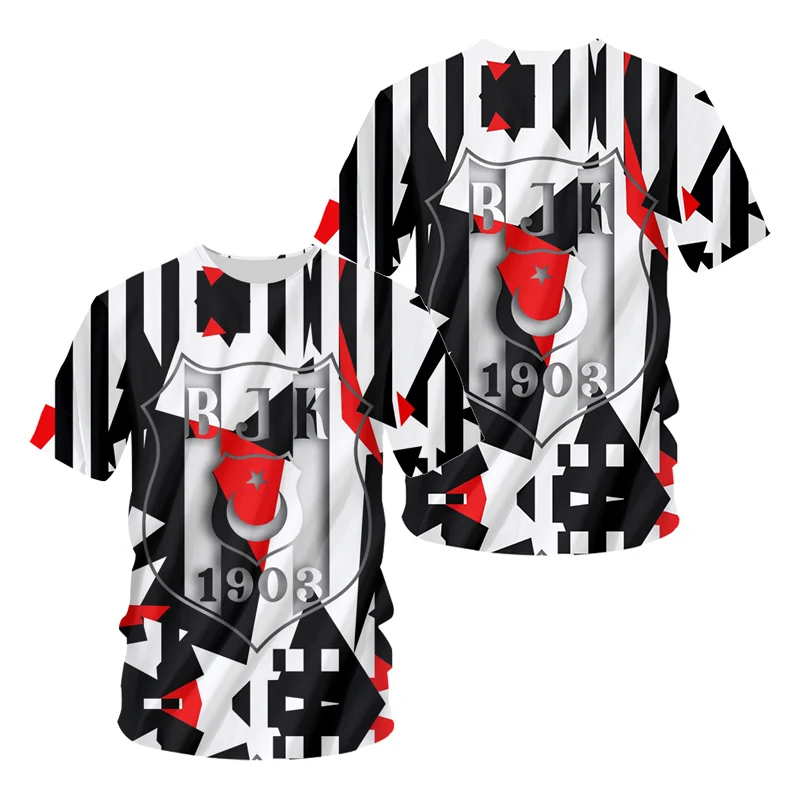 Turkey Besiktas Istanbul Football T Shirt 3D Print Summer Y2k Graphic T Shirts Oversized Womens T Shirt Harajuku NEW Promo Tees