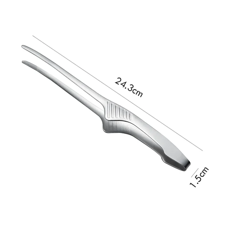 Klip barbekyu logam halus Korea, penjepit berdiri sendiri Anti selip, klip makanan multifungsi, aksesori barbekyu