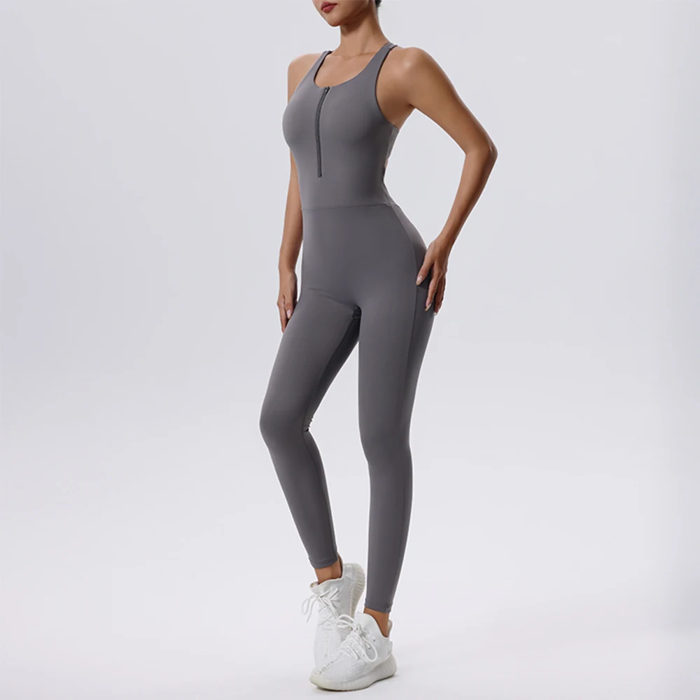 Women Sexy Backless Yoga Jumpsuit Sportswear Workout Bodysuits Fitness Rompers One-Piece Sleeveless Gym Set Sports Clothing