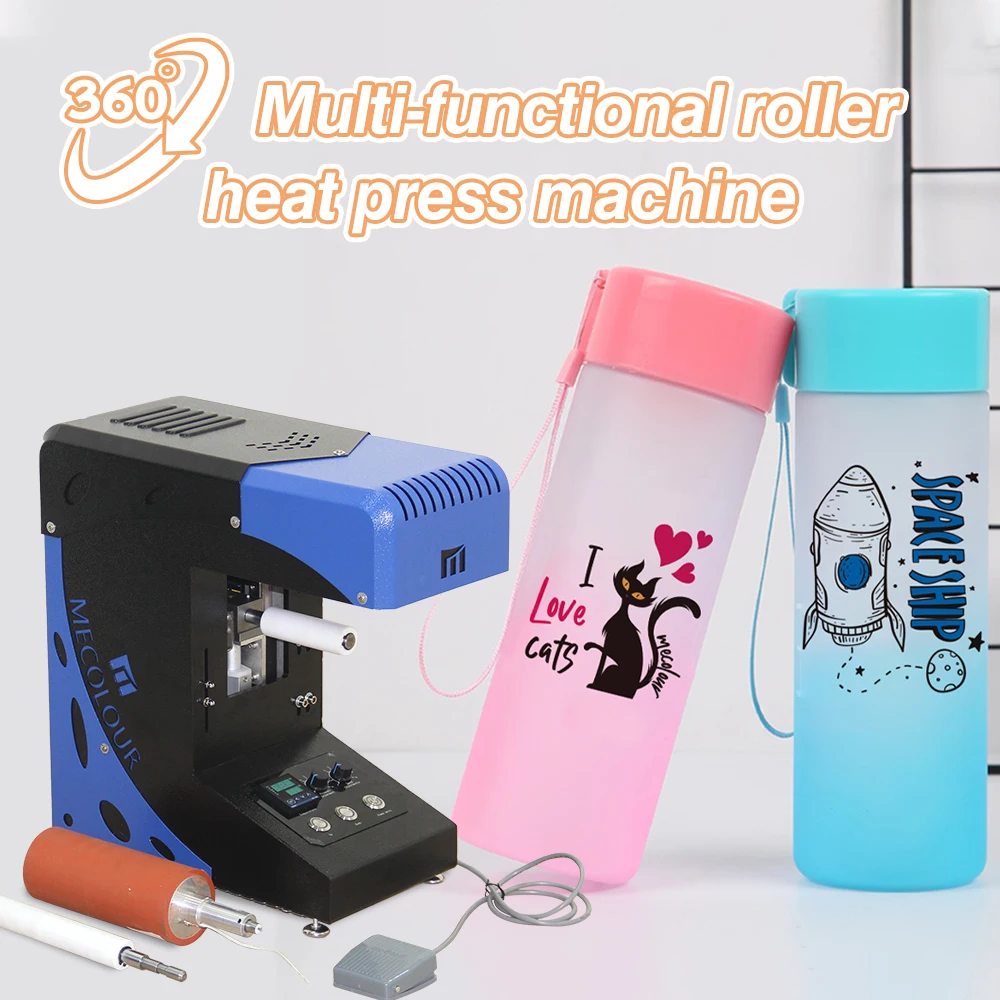 Plastic cup heat transfer printing 360 multi-transfer roller machine