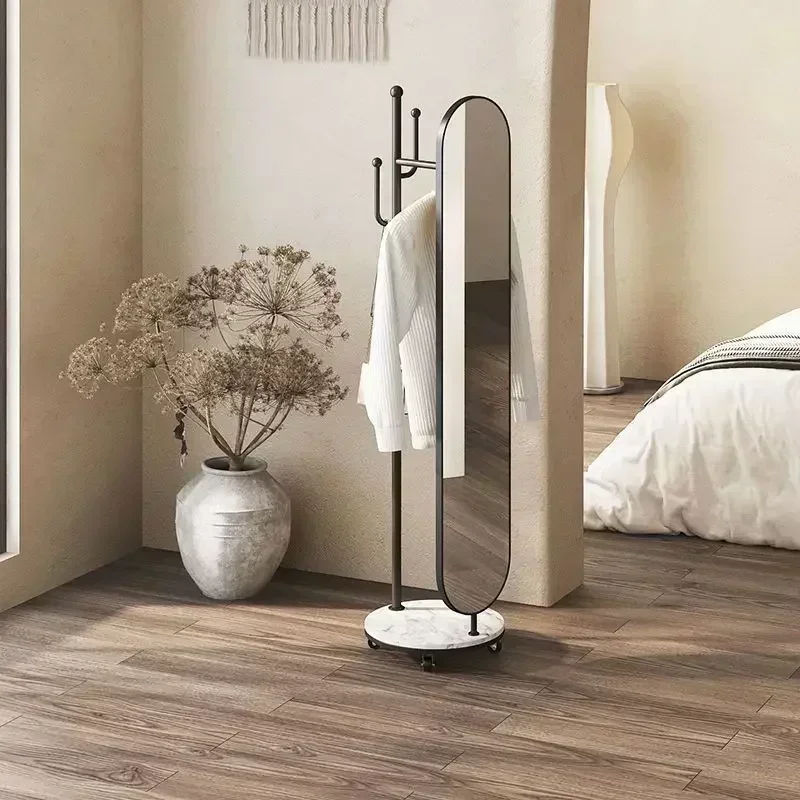 

ins net celebrity dressing mirror hanger floor-to-ceiling vertical simple coat rack movable bedroom household full-length mirror