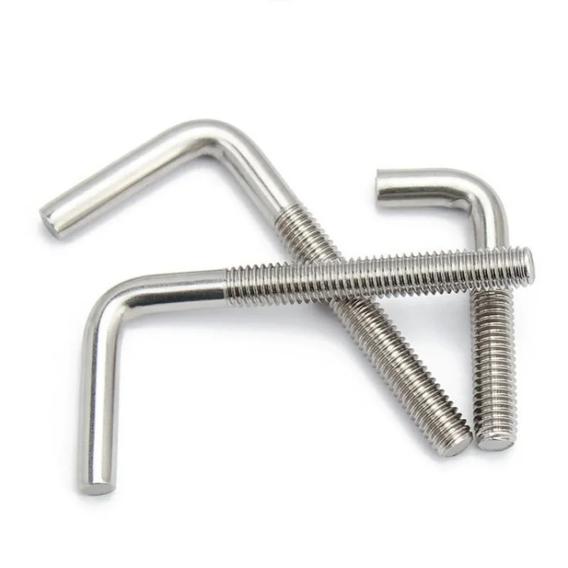 304 Stianless Steel L-shaped M4 M5 M6 M8 M10 M12 Right Angle Anchor Screw Right Angle Bolt