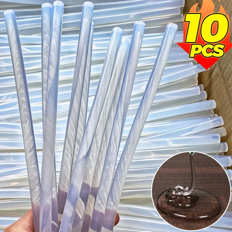 10-1pcs Hot Glue Sticks Black Hot Melt Adhesive DIY Tools Electric Glue Gun For Kitchen Bathroom Repair Accessories 7mm / 11mm