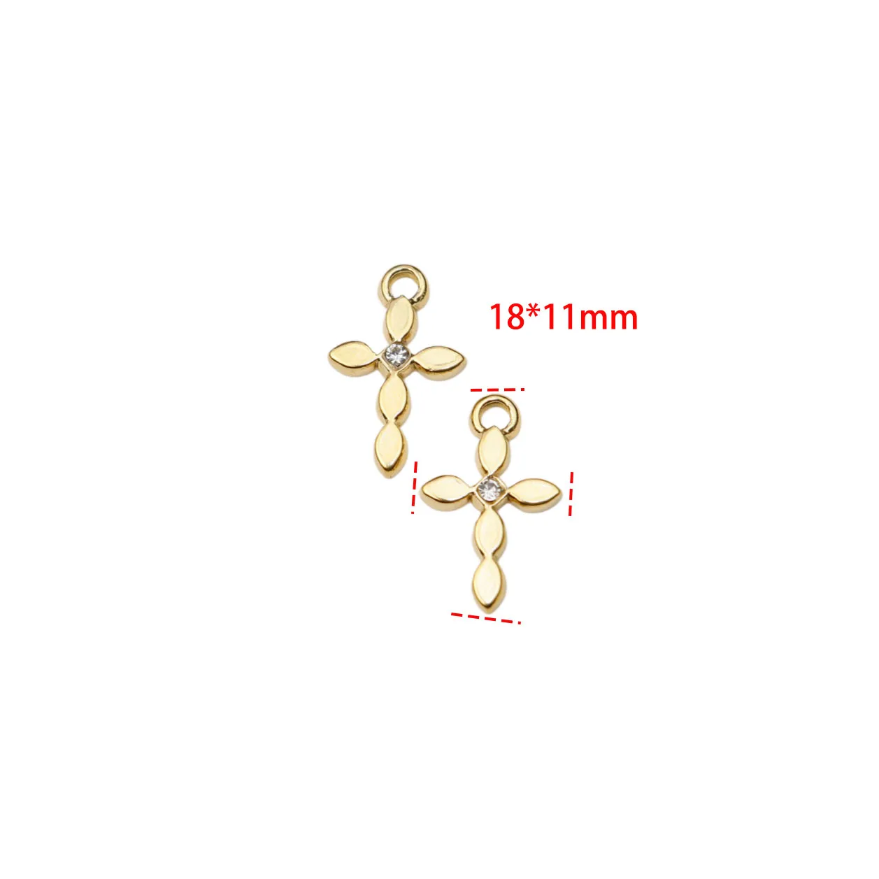 5pcs 304L Casting Stainless Steel Cross Jewelry Charms Pendant Componets DIY Handmade PVD Plated Necklace Earrings Bracelets view 5