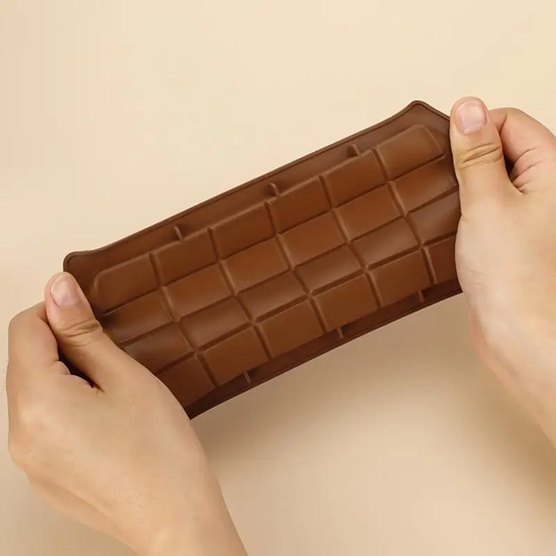 Moldes de Chocolate para hornear, moldes para pasteles, molde cuadrado de silicona ecológico de alta calidad, herramientas para dulces de 24 cavidades de calidad alimentaria