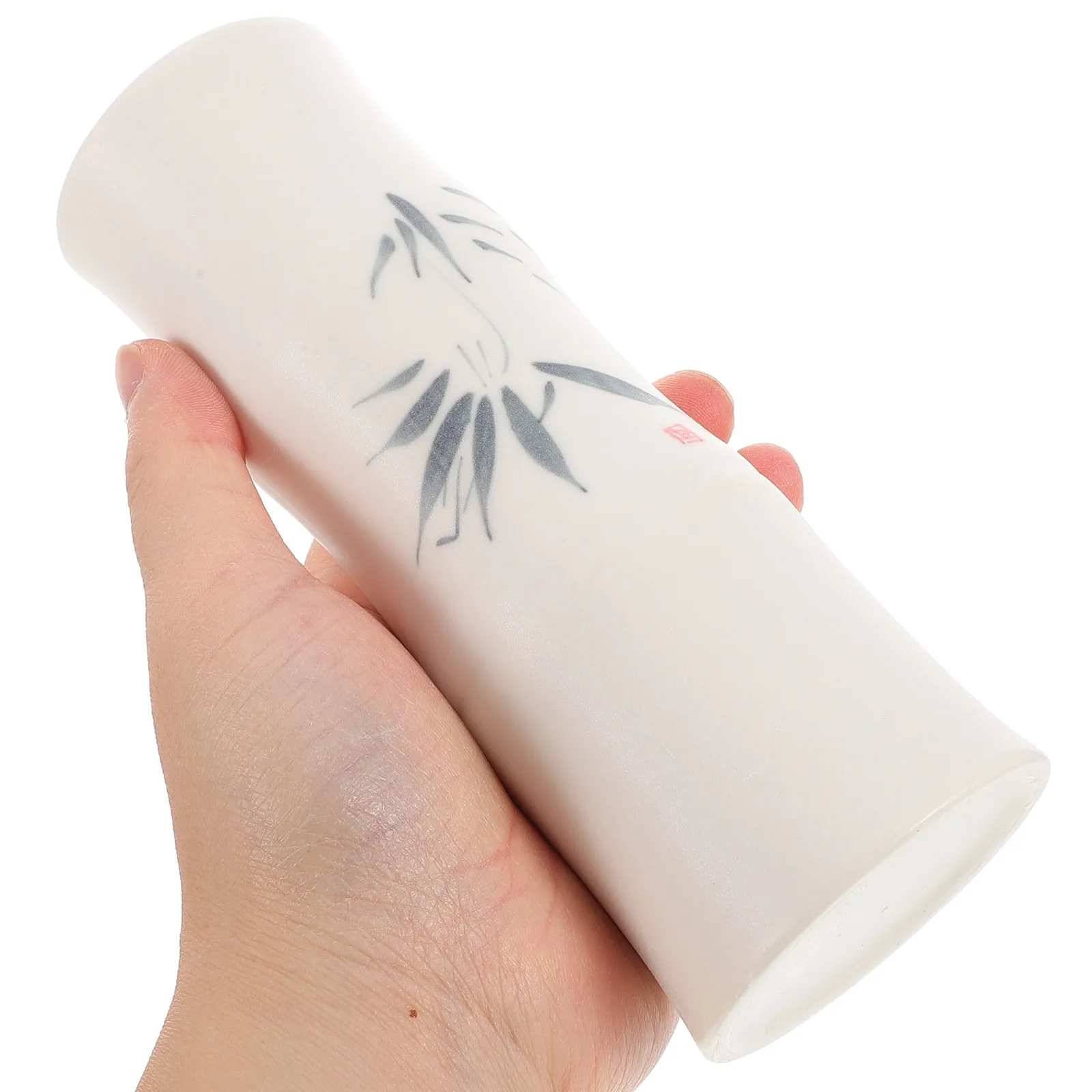 Hand-Painted Ceramic Flower Vase Small Size Minimalist Design Stable Flat Bottom for Desktop Dried Flower Storage Home Office