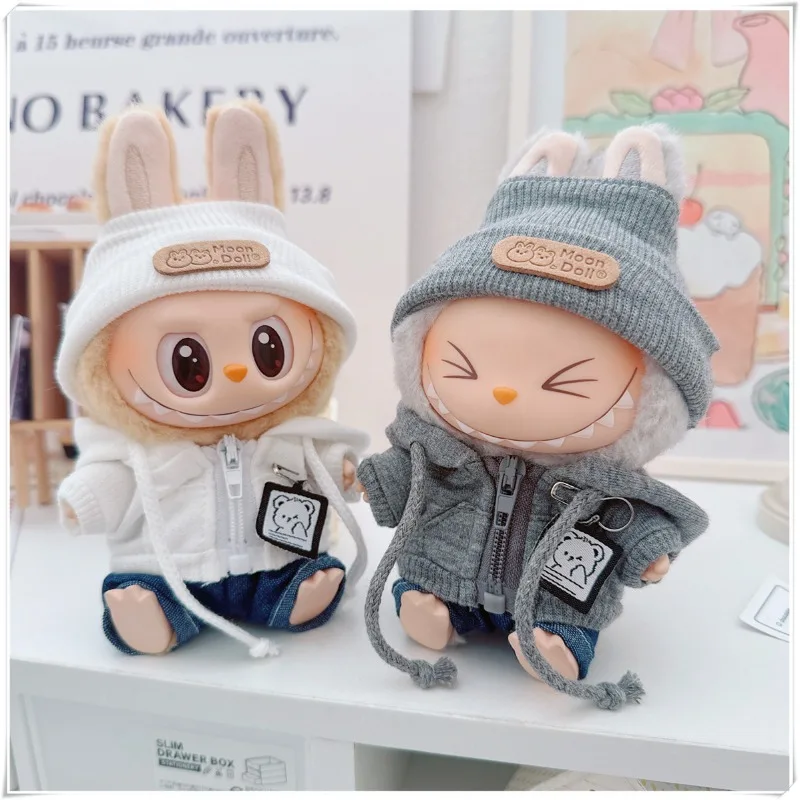 

Для labubu 17 см labubu детская виниловая кукольная одежда 10 см хлопковая кукла lulu pig baby три года самостоятельное повседневное пальто с медведем