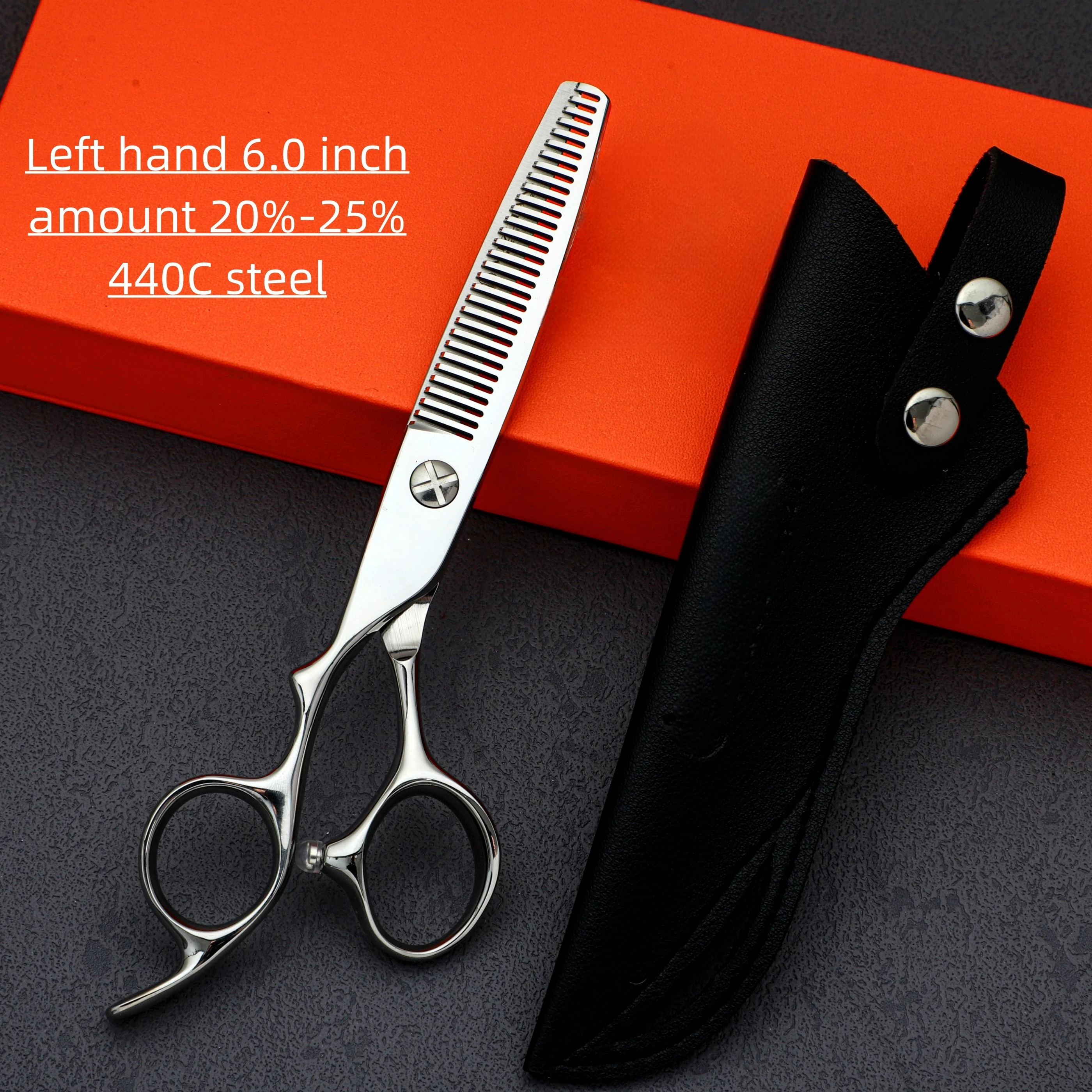 Professional Left hand scissors man and women thinning shears 6.0 inch Hitachi 440c steel hair sissors Barbershop accessories