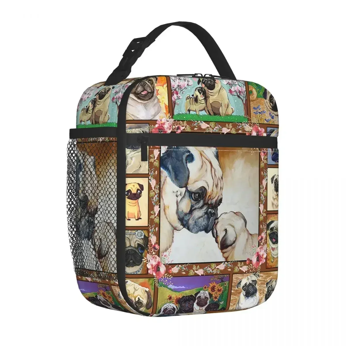 Christmas Dachshund 3Hiking Picnic Insulated Lunch Bag Large Nordic Cooler Bag Tote Lunch Box Work Travel Bento Pouch