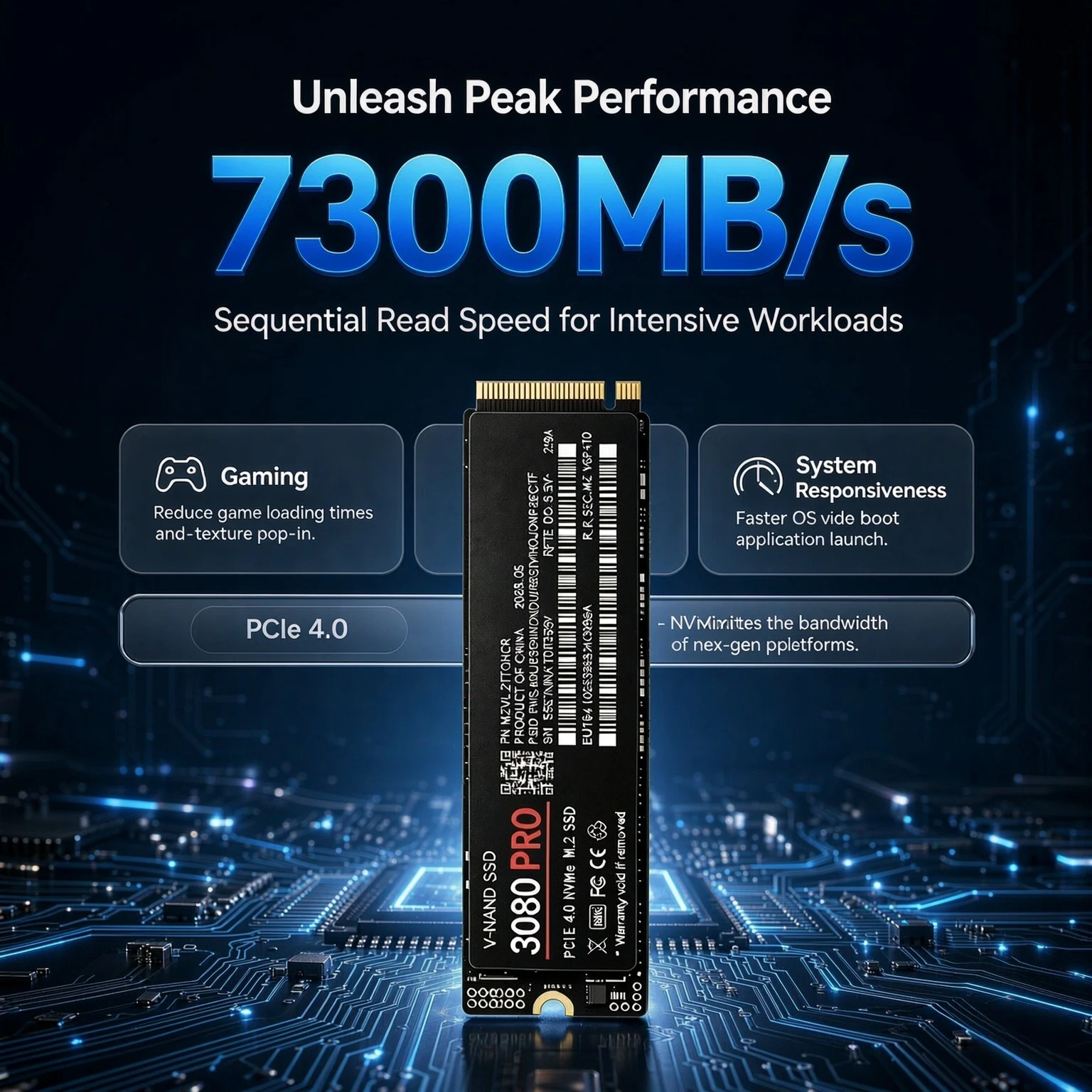M.2 Nvme 4Tb Pcie 4.0 Ssd - Original 3080 PRO M.2 2280 PCIe