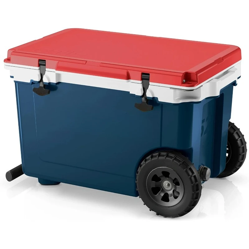 52 Quart Ultra-Light Wheeled Drink, Beverage, Camping, Picnic, Fishing, Boat, Barbecue, home.