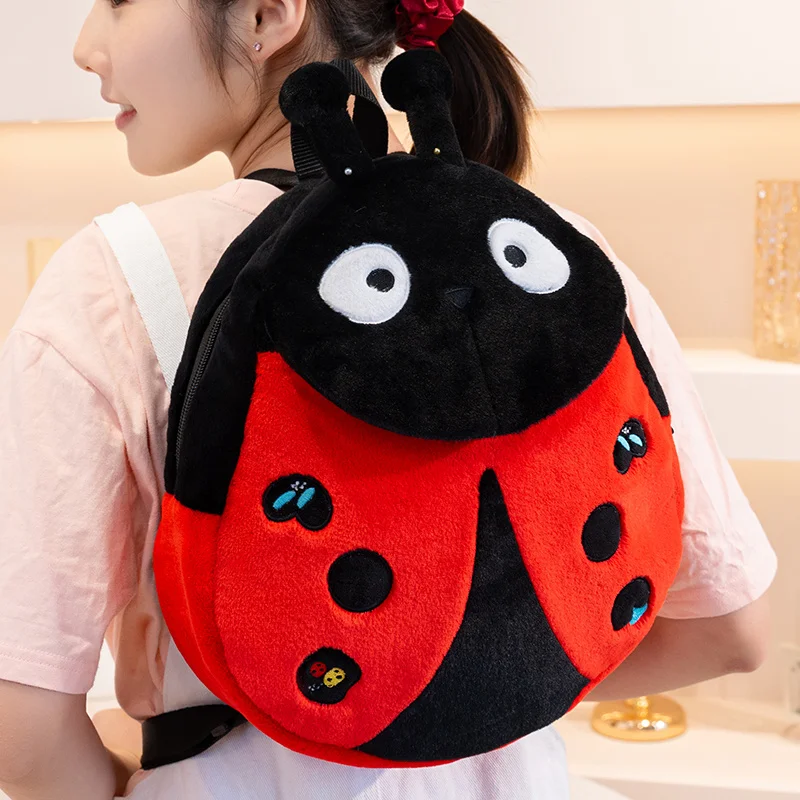 1pc 40cm 무당 벌레 배낭 박제 만화 어린이 어린이 학교 어깨 가방 그녀의 소년 소녀를위한 생일 선물