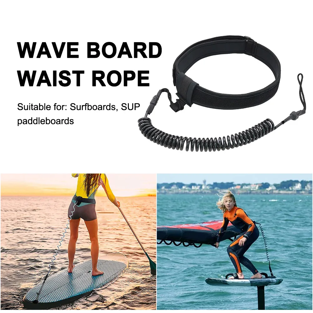 6mm Water Sport Surfboard Leash TPU Spring Rope Surfing Chest Strap Leash Waist Belt for Surfing/Standup Paddle Board/Kayak