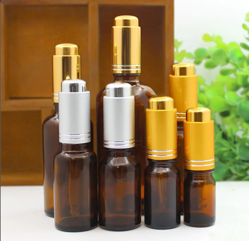 

5ml10ml15ml20ml30ml50ml100ml brown glass bottle dropper lid essential oil sample toner moisture lotion emulsion cosmetic packing