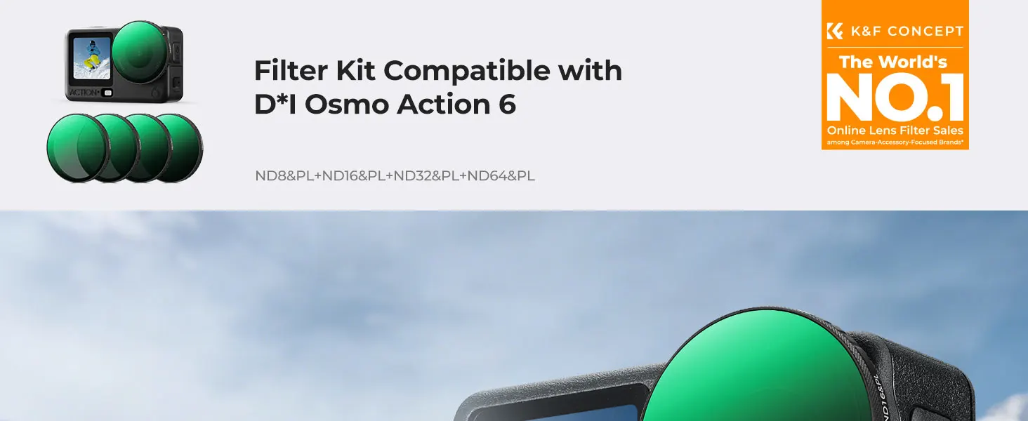 K&F CONCEPT Snap On CPL ND8 ND16 ND32 ND64 Schwarzdiffusionsfilter 1/4 Filterset für DJI Osmo Action 6 HD optisches Glas Mehrfac – Detail 22