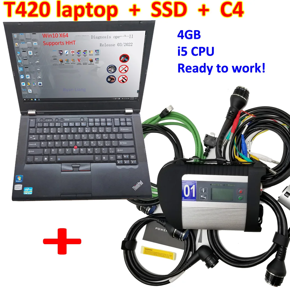 

2023 MB star c4 With T420 Computer With wifi Function SD Connect C4 Diagnostic Tool With SSD Software laptop T420 For Car/Truck