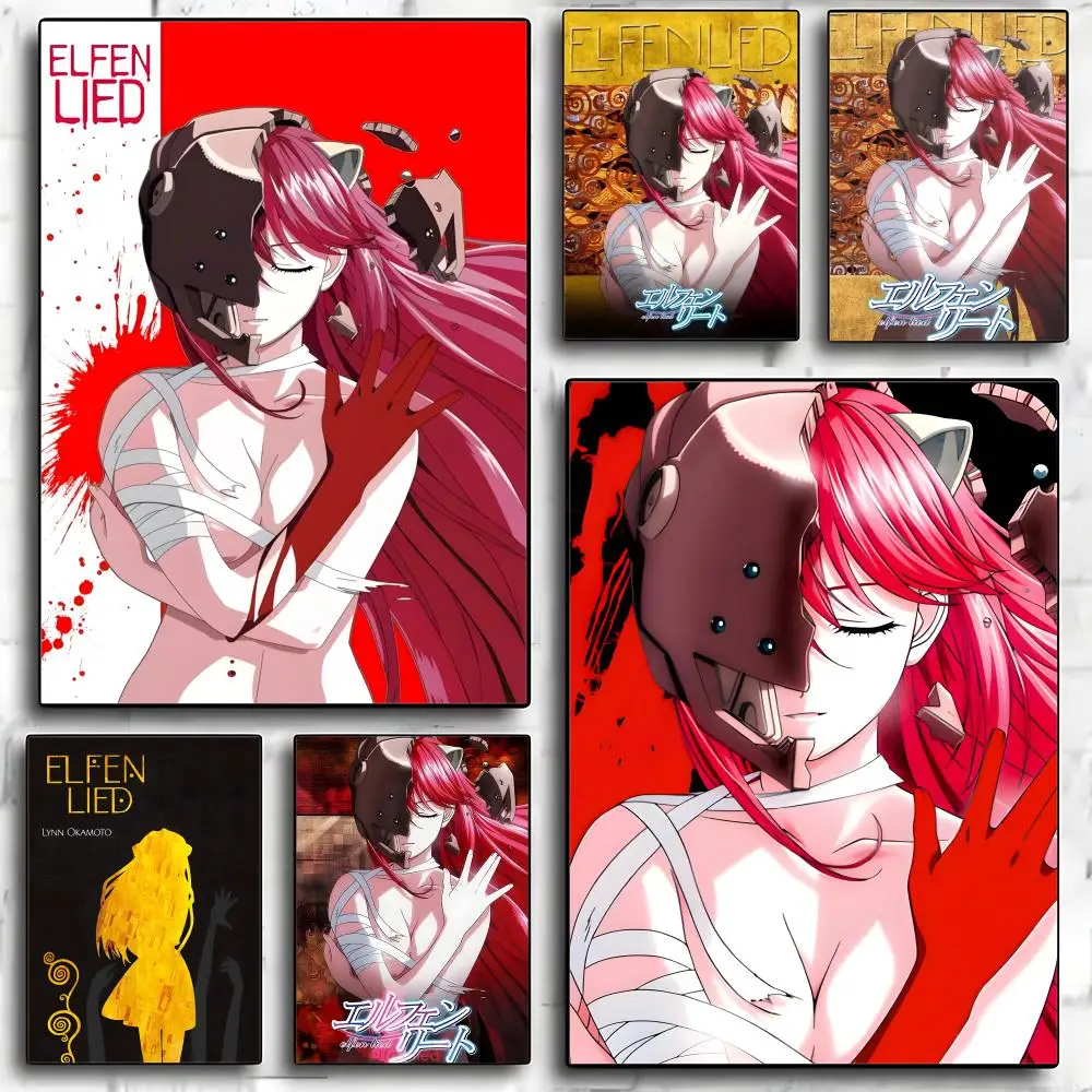 Dark Tragedy Anime Elfen Lied Poster HD art sticky wall waterproof home living room bedroom bar aesthetic decoration
