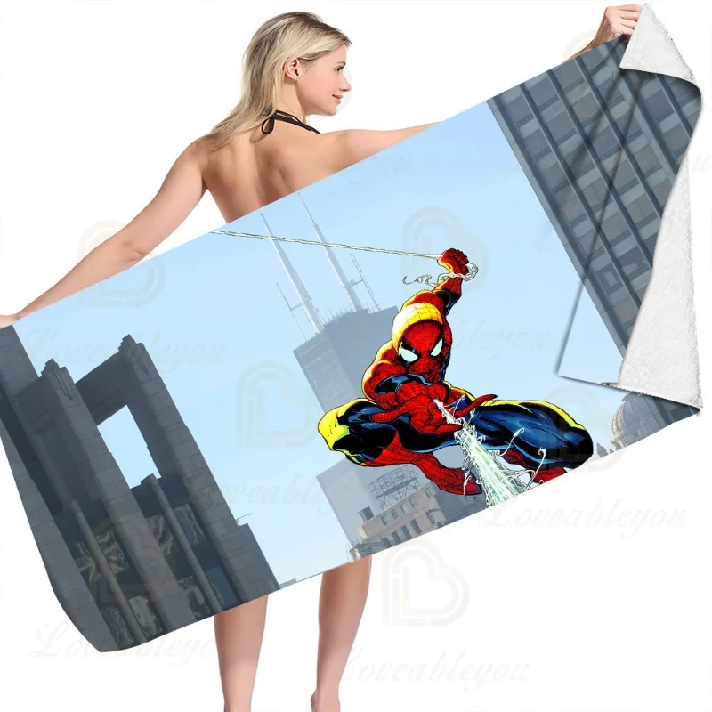 Dis Men Women Baby Bath Towel Super Hero Spider Children Absorbent Beach Towel Swimming Beach Spa Bath Towel