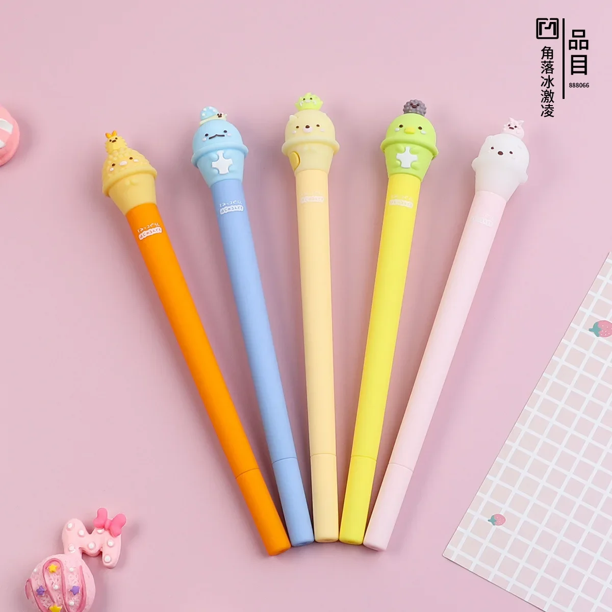 48PCS Cute Japanese High Beauty Creative Silicone Styling Neutral Pen Black Water Pen Learning Stationery