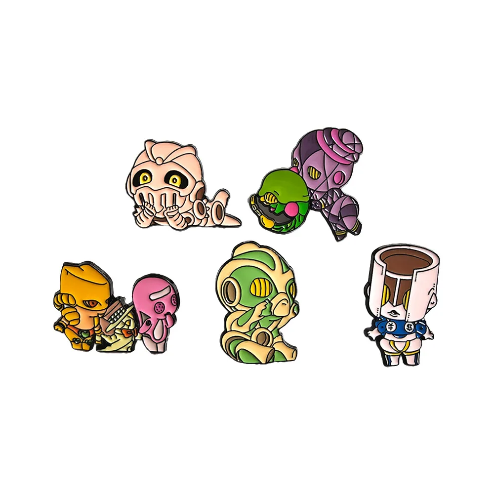 

Fashion Jewelry JOJO Adventure Anime Enamel Pins Alloy Round Brooches Backpack Clothes Decor Cartoon Badge Accessories Gifts