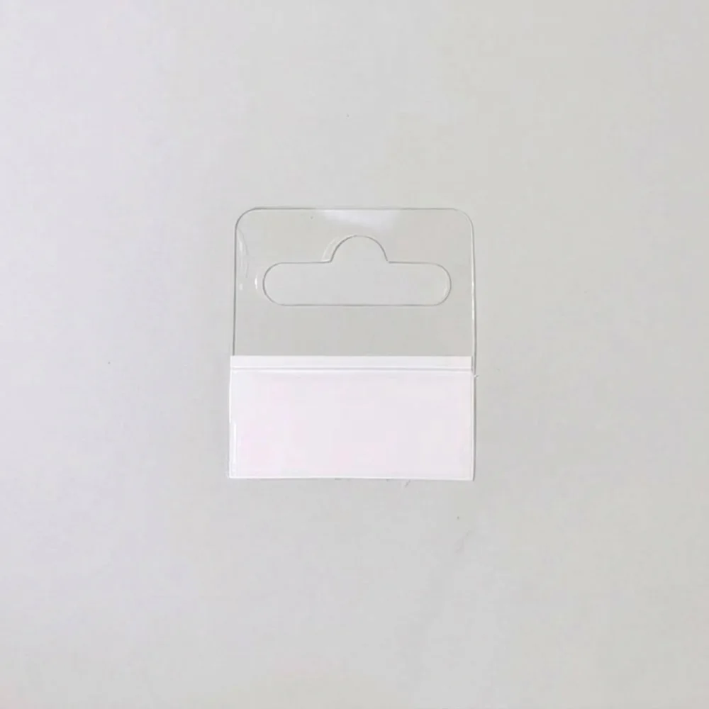 100PCS Transparent Adhesive Hang Tabs Self-Adhesive PET Plastic Plastic Hanging Tags with Slot Hole Heavy Duty