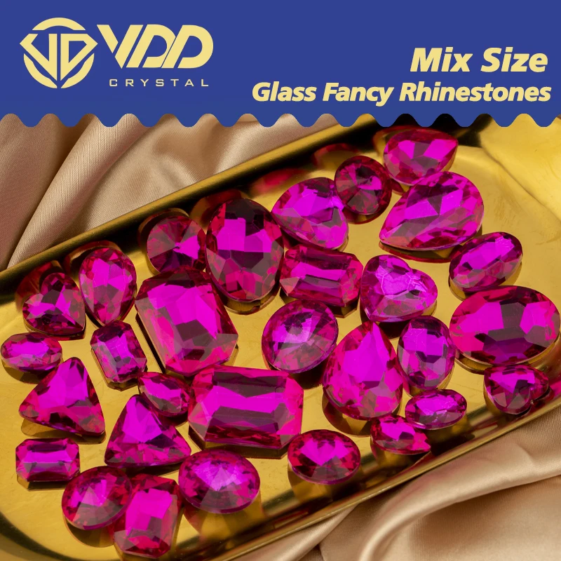 VDD Gemischte Größen und Formen Glas Fancy Strasssteine Kristall Pointback Glitzer Glänzende 3D-Steine für Nagelkunst DIY Bastelarbeiten Dekorationen – Detail 15