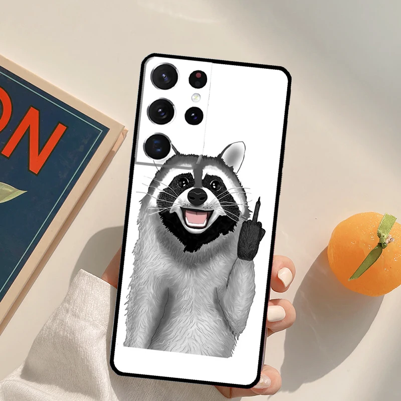 الكرتون الراكون Kawaii قضية الهاتف لسامسونج غالاكسي S24 S25 الترا S20 S21 S22 S23 زائد S9 S10 S25 FE الغطاء الخلفي #6