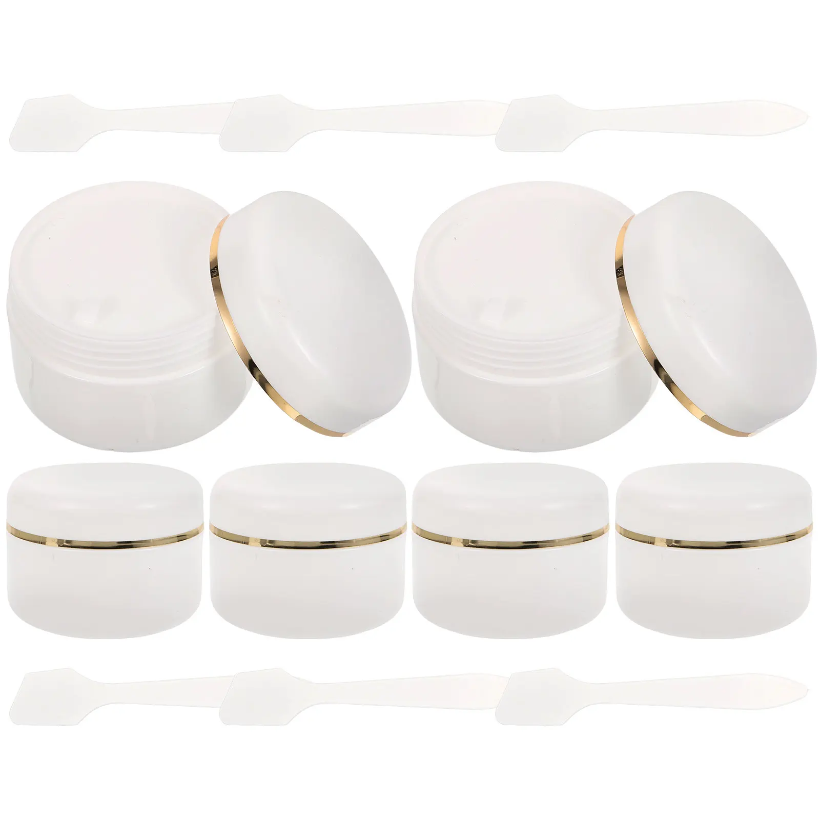

6Pcs Compact Refillable Containers Leakproof Cream Bottles for Travel Hand Lotion Face Cream Storage Jars