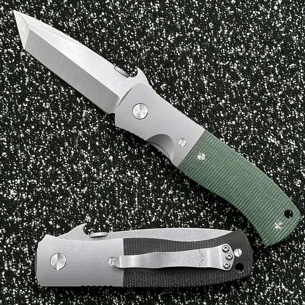 ใหม่ AUS-10 ใบมีด CQC7 Wave เปิดคู่แถวแบริ่งเซรามิคไทเทเนียม Micarta Handle Camping การล่าสัตว์ EDC เครื่องมือมีดพับ