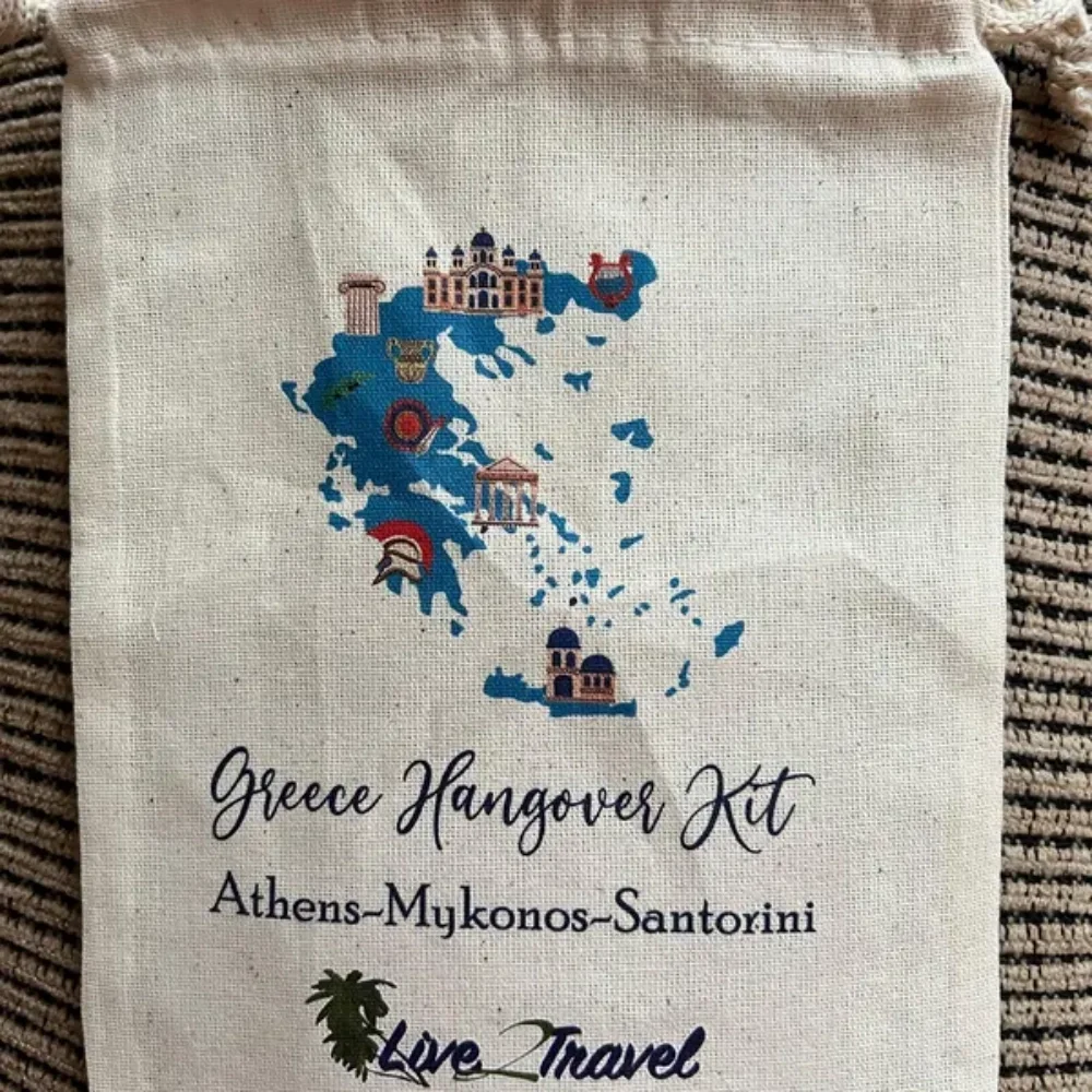 

20 pcs Wedding Gift Bag,Bachelorette Party Hangover Kit,Beach Party Drawstring Mini Favor Bags,Greece Wedding Party Favor