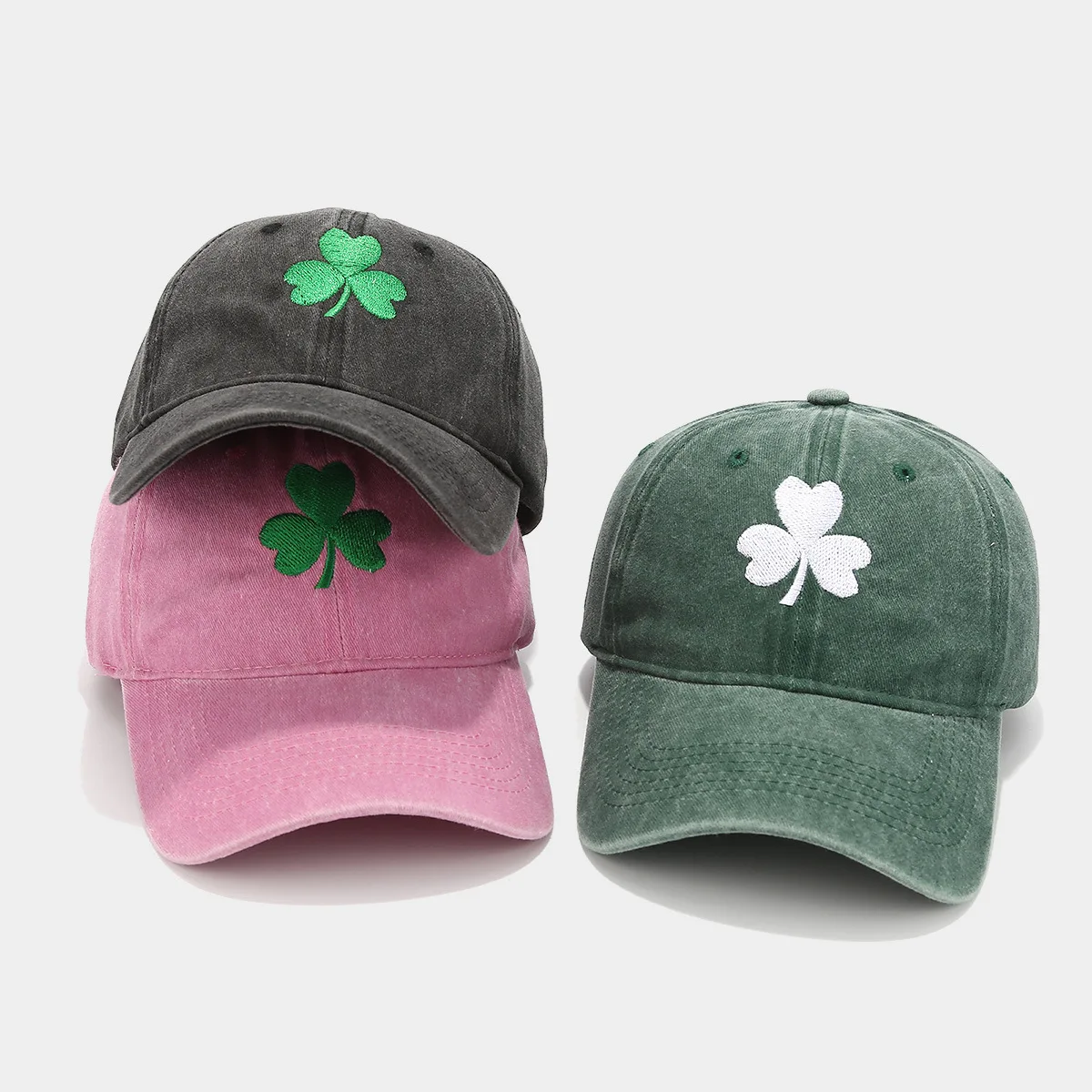 Irische grüne Baseballmütze, Paar, Retro-Klee, bestickt, Sonnenschutzhut, für Männer und Frauen, trendige personalisierte Entenschnabelmütze – Detail 3