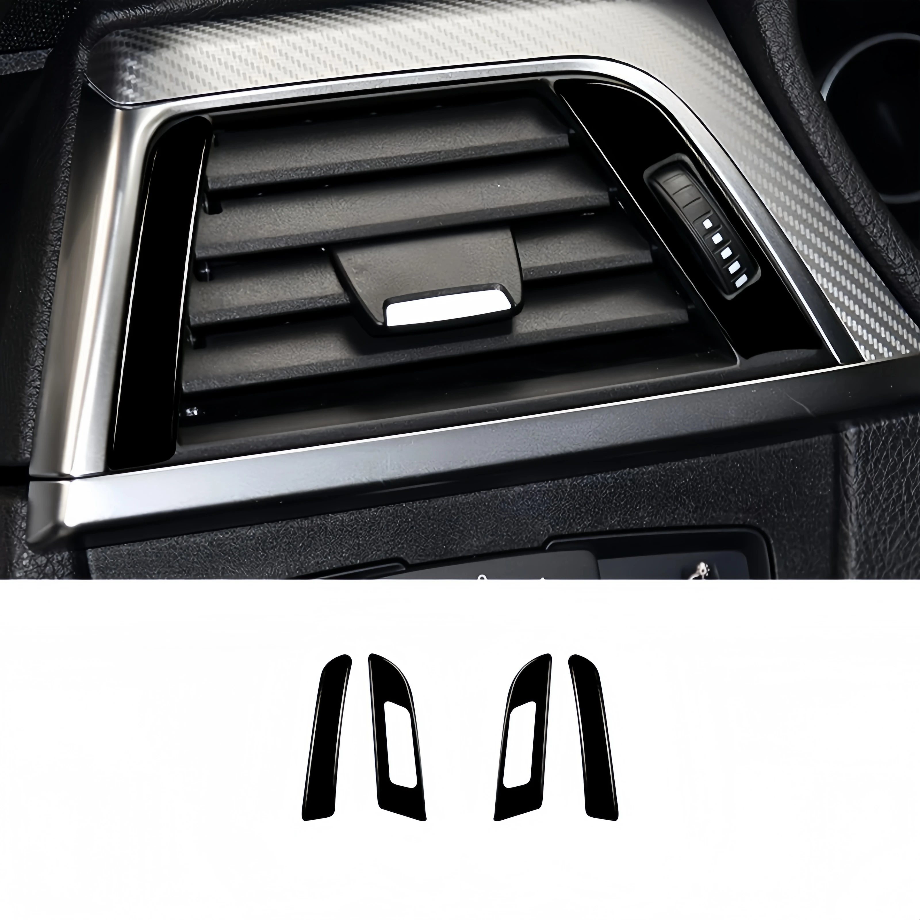 For BMW 3 Series F30 F34 2013-2018 Piano Black Car Sides Air Outlet Air Volume Adjustment Button Trim Cover Sticker Auto Zubehör