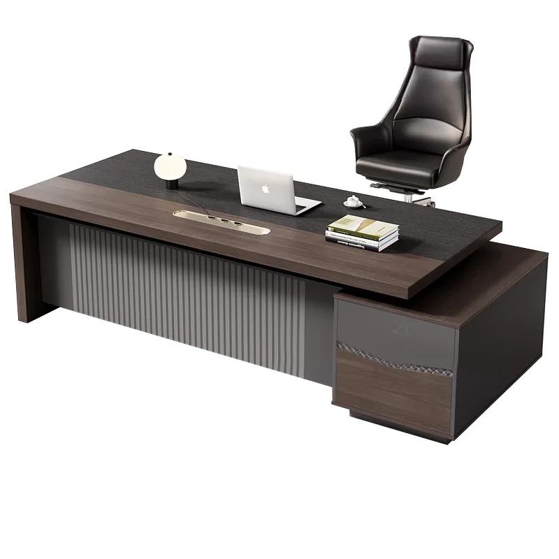

2025 new model to the store boss simple modern president office furniture light luxury manager large class supervisor table