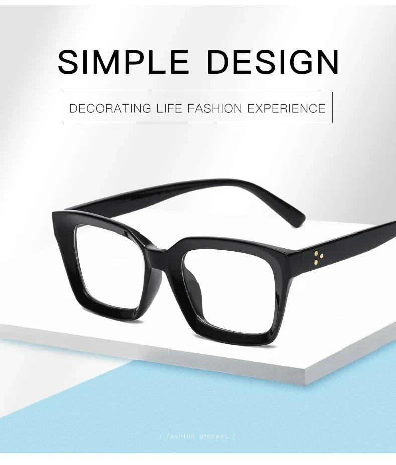 Unisex Transparente Quadratische Lesebrille Für Frauen Mode Übergroßen Anti Blau Licht Computer Männer Brillenfassungen – Detail 5