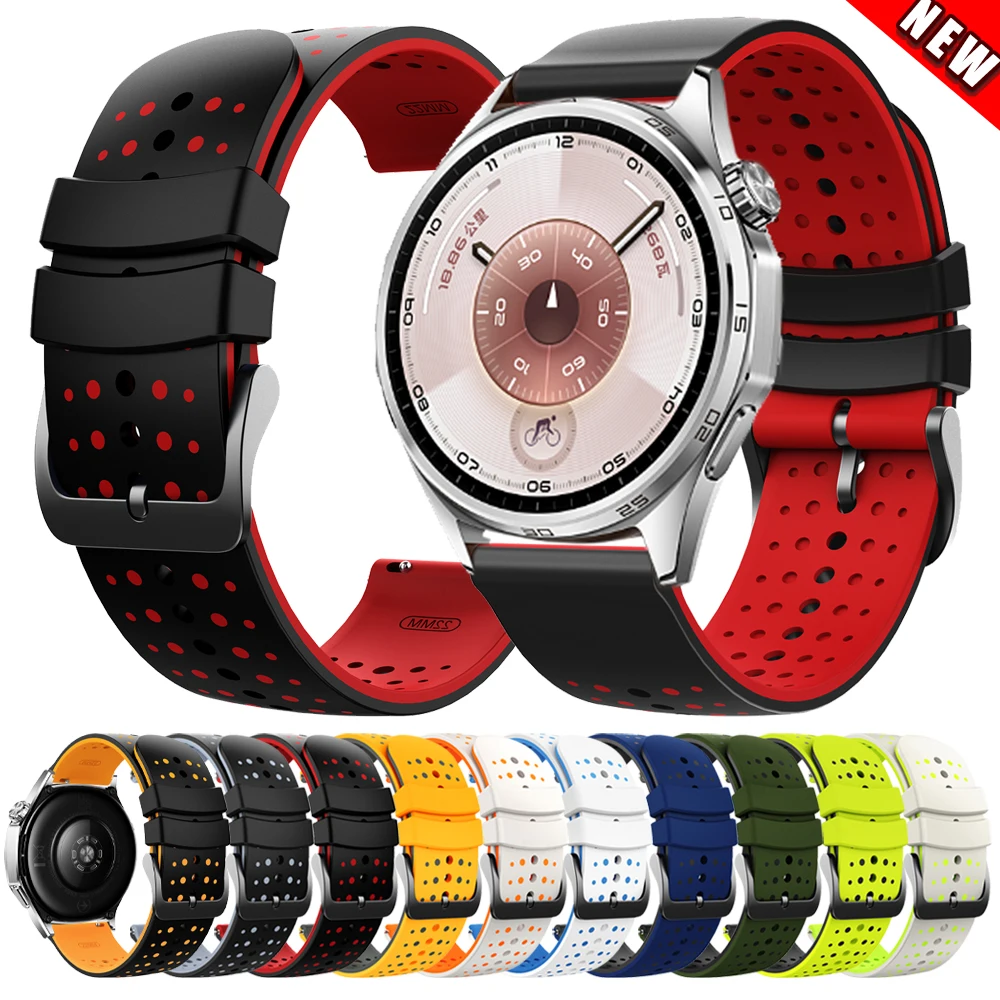 シリコンストラップ 22 ミリメートル Huawei 社時計 GT 6/5 プロ 46 ミリメートルスポーツ通気性バンド Huawei 社時計 5/GT 6 5 4 3 46 ミリメートル交換ブレスレット