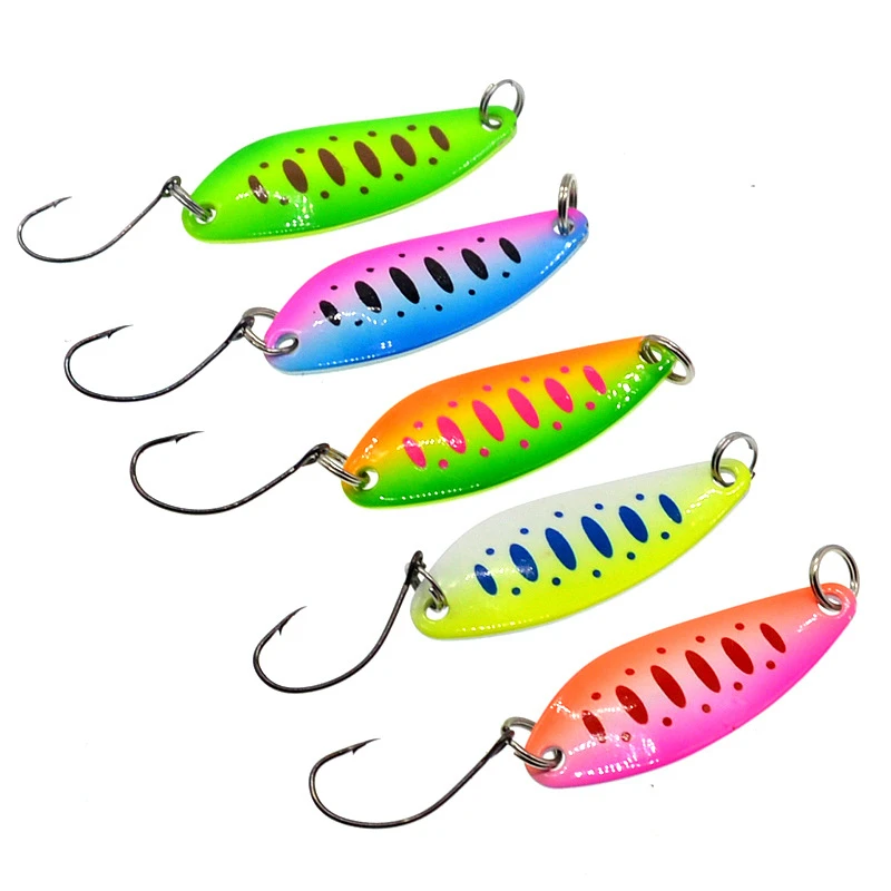 1pcs Carp Fishing Bait 4cm 5.3g Fishing Metal Spoon Lure Trout Bass Spoons Small Hard Sequins Spinner Spoon Pesca