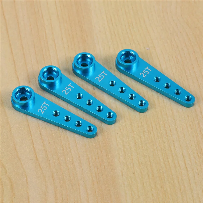 AS96-16PCS 37 مم 25T تمديد معدني بذراع توجيه مؤازر لأجزاء زاحف السيارة RC، أزرق