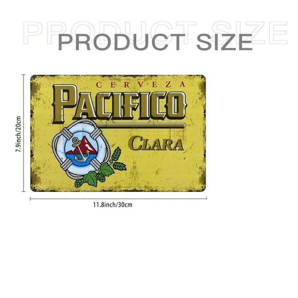 لافتة معدنية عتيقة من Pacifico: يجب اقتناؤها للحمام والبار وديكور المرآب ومثالية لإضافة سحرًا إلى إعدادات المزرعة الريفية #2