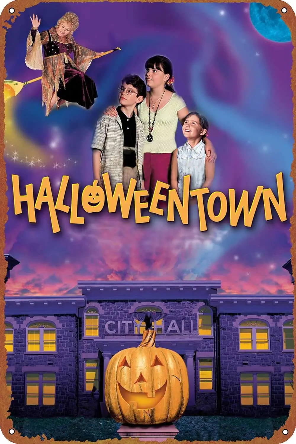 Halloweentown Metal Tin Sign Garage Sign Wall Decoration Old Car Shop Movie Poster Oil Station Sign 8 × 12 inches sign