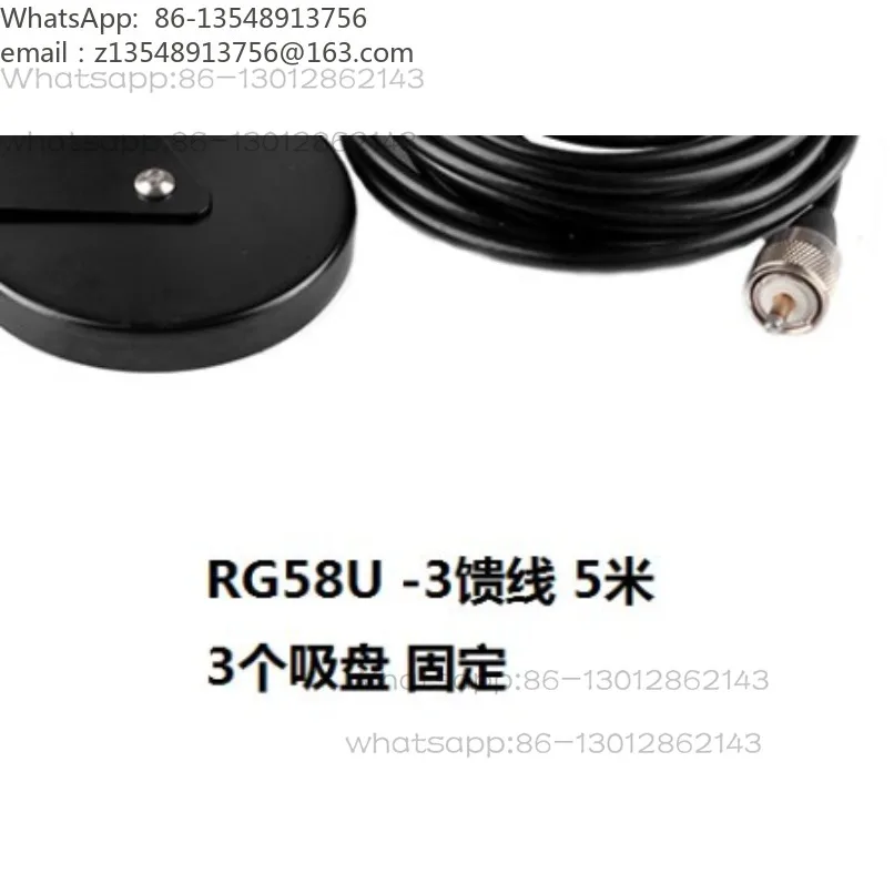 X1 Triangle Magnetic Antenna Mount Base with RG58U‑50‑3 Feeder for Shortwave Mobile Radio Repair Spare Part