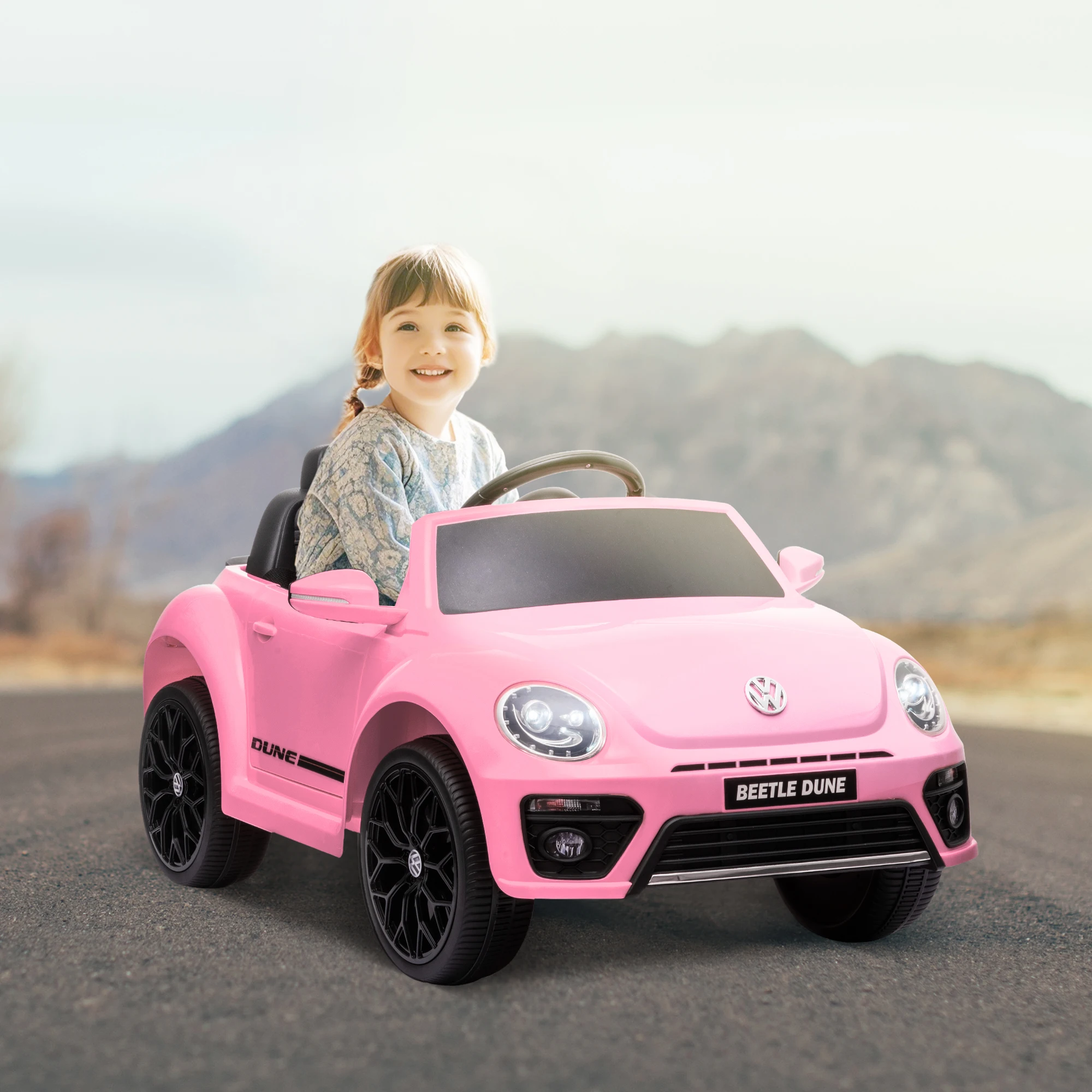Electric Children's Car Equipped with Two 12V Motors and Four-Wheel Suspension System, 3-5 Km/H, with Remote Control and Music, Dimensions: 97L X 56.5W X 46H cm 2
