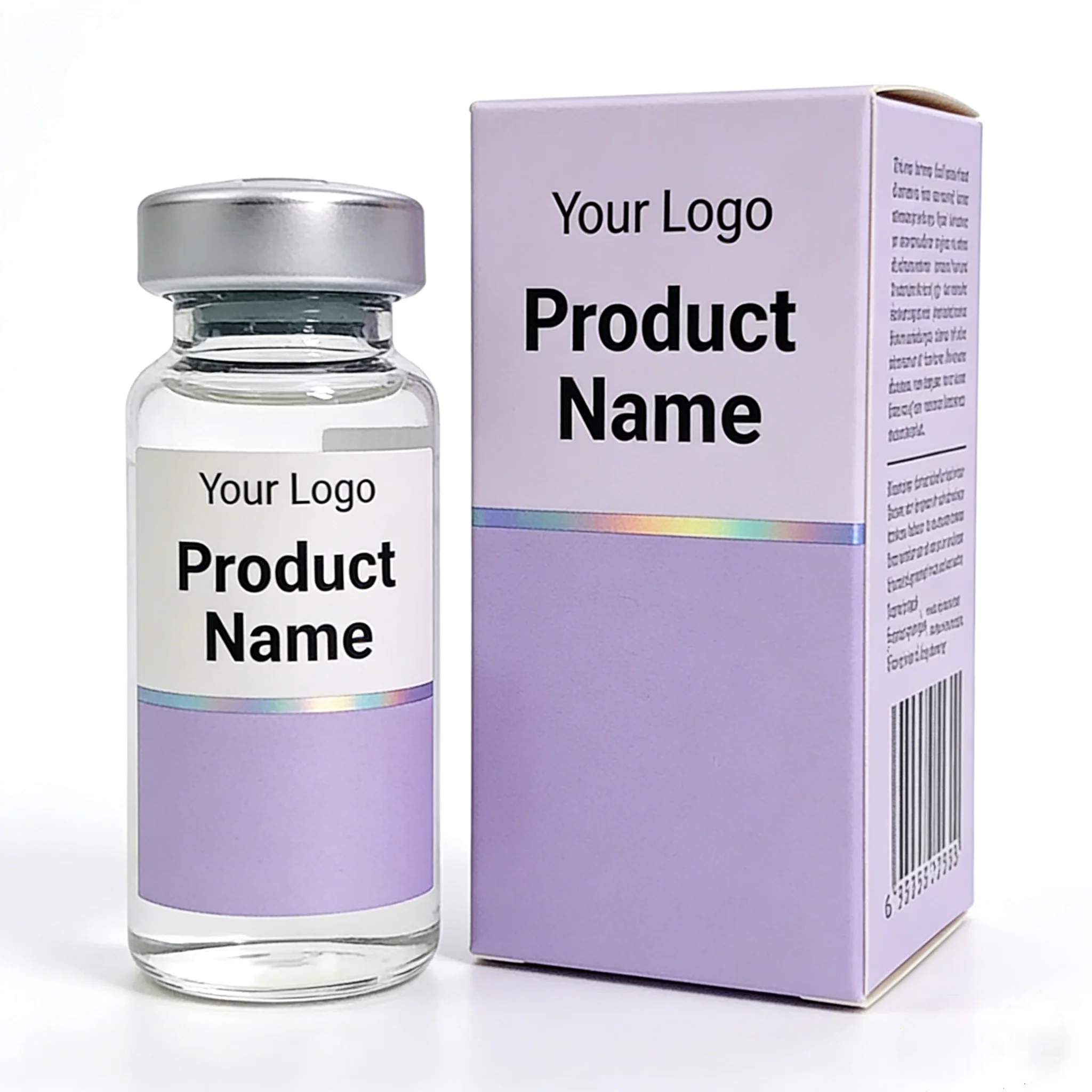 Custom Premium Scratch-Proof Vinyl Stickers And Packaging Boxes For Peptide Lab Vials 3ml 5ml 10ml