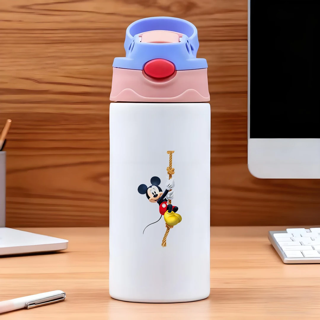 

Disney Mickey Mouse Climbing Rope Cartoon Pattern 304 Stainless Steel Cartoon Straw Cup Children's Water Cup New Year Gift