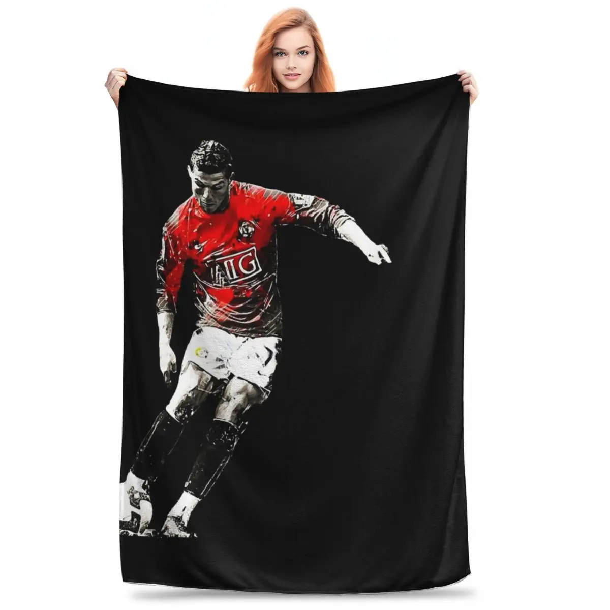 Cristiano Ronaldo Cr7 Blanket Flannel Breathable Sofa Throw Blankets For Couch Bedding Office Throws Bedspread Quilt