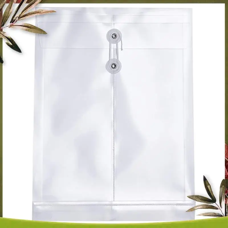 

New-36 Pack Clear Plastic Envelopes Poly Envelopes Expandable Files Document Folders With Button & String Tie Closure A4