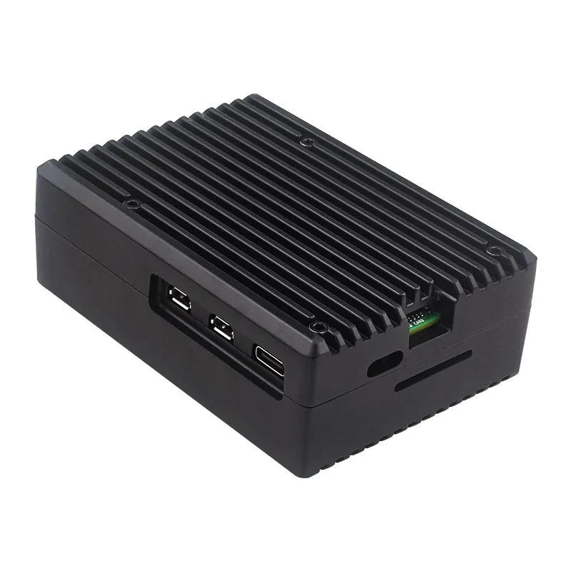 Raspberry Pi 5 Aluminium Alloy Case Metal Shell with Silicone Heatsinks Passive Cooling Enclosure for Raspberry Pi 5