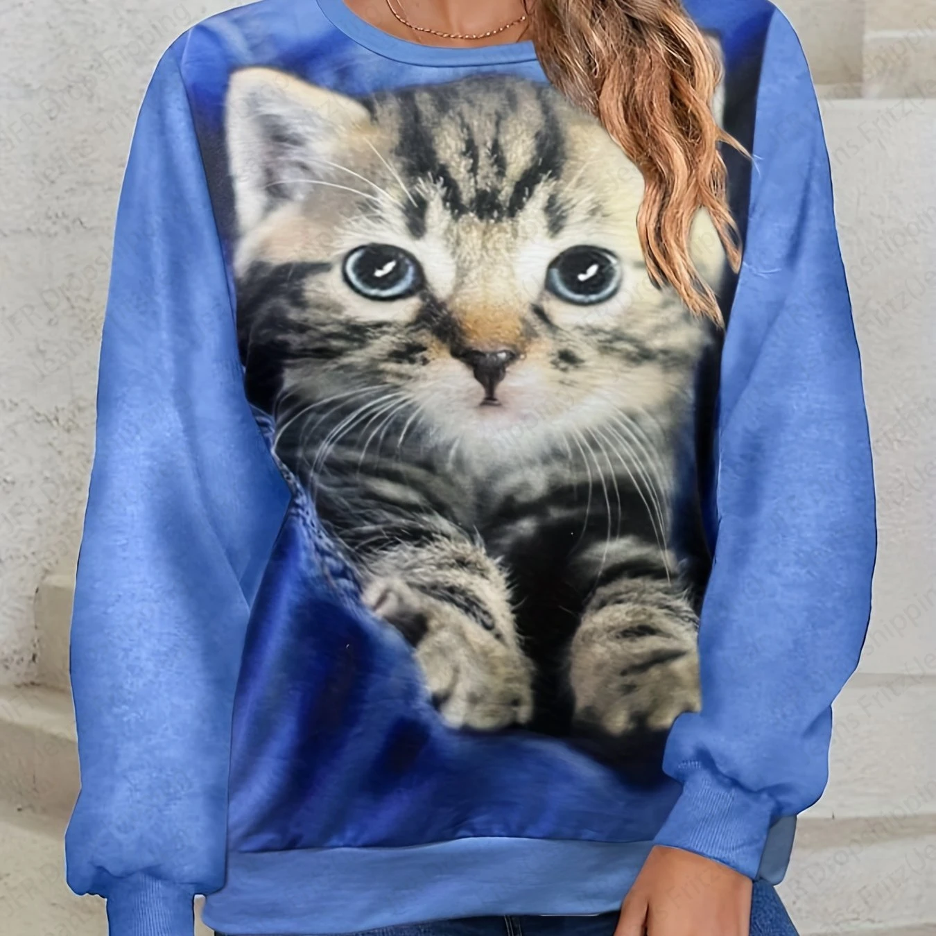 Women Hoodies Animal Cat 3d Print Sweatshirts Women Fashion Crewneck Hoodies Loose Casual Oversized Hoodie Coats Women Sweats